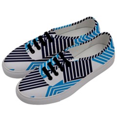 Blue Lines Background, Retro Backgrounds, Blue Men s Classic Low Top Sneakers by nateshop