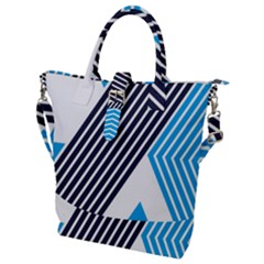 Blue Lines Background, Retro Backgrounds, Blue Buckle Top Tote Bag