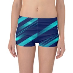 Blue Neon Lines, Blue Background, Abstract Background Boyleg Bikini Bottoms by nateshop