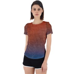 Orange To Blue, Abstract, Background, Blue, Orange, Back Cut Out Sport T-shirt by nateshop