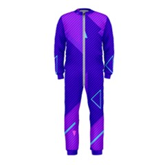 Purple Geometric Abstraction, Purple Neon Background Onepiece Jumpsuit (kids) by nateshop