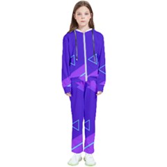 Purple Geometric Abstraction, Purple Neon Background Kids  Tracksuit by nateshop