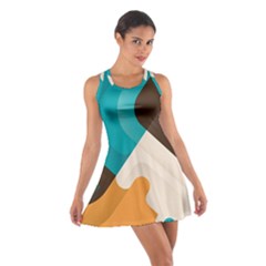 Retro Colored Abstraction Background, Creative Retro Cotton Racerback Dress by nateshop