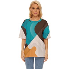 Retro Colored Abstraction Background, Creative Retro Oversized Basic T-shirt by nateshop