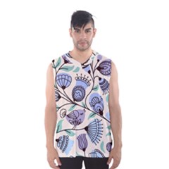 Retro Texture With Birds Men s Basketball Tank Top by nateshop