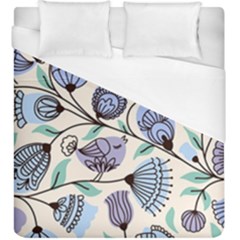 Retro Texture With Birds Duvet Cover (king Size) by nateshop
