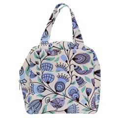 Retro Texture With Birds Boxy Hand Bag