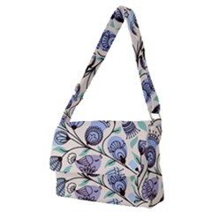 Retro Texture With Birds Full Print Messenger Bag (m) by nateshop