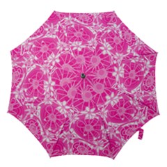 Mazipoodles Love Flowers - White Pink Too Hook Handle Umbrellas (large)