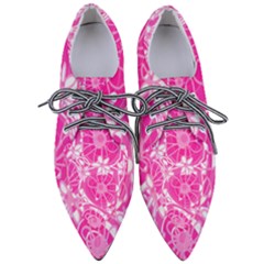 Mazipoodles Love Flowers - White Pink Too Pointed Oxford Shoes by Mazipoodles