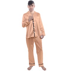 Peach Fuzz 2024 Men s Long Sleeve Satin Pajamas Set by dressshop