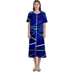 Abstract Lightings, Grunge Art, Geometric Backgrounds Women s Cotton Short Sleeve Night Gown