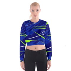 Abstract Lightings, Grunge Art, Geometric Backgrounds Cropped Sweatshirt