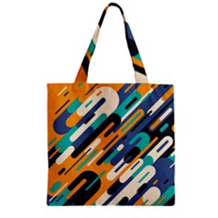 Abstract Rays, Material Design, Colorful Lines, Geometric Zipper Grocery Tote Bag