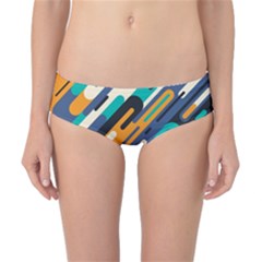 Abstract Rays, Material Design, Colorful Lines, Geometric Classic Bikini Bottoms