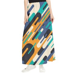 Abstract Rays, Material Design, Colorful Lines, Geometric Maxi Chiffon Skirt by nateshop