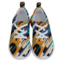 Abstract Rays, Material Design, Colorful Lines, Geometric Running Shoes