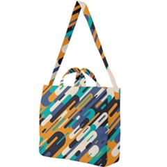 Abstract Rays, Material Design, Colorful Lines, Geometric Square Shoulder Tote Bag