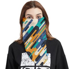 Abstract Rays, Material Design, Colorful Lines, Geometric Face Covering Bandana (Triangle)