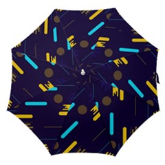 Blue Background Geometric Abstrac Straight Umbrellas by nateshop