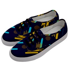 Blue Background Geometric Abstrac Men s Classic Low Top Sneakers by nateshop