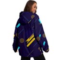 Blue Background Geometric Abstrac Women s Ski and Snowboard Jacket View4