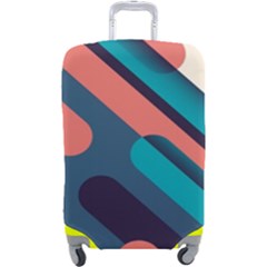 Blue Geometric Background, Abstract Lines Background Luggage Cover (large) by nateshop