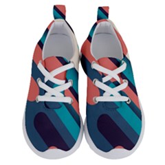 Blue Geometric Background, Abstract Lines Background Running Shoes by nateshop