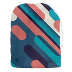 Blue Geometric Background, Abstract Lines Background Drawstring Pouch (3xl) by nateshop