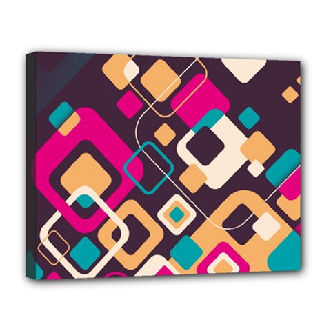 Colorful Abstract Background, Geometric Background Canvas 14  X 11  (stretched) by nateshop