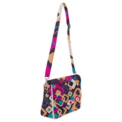 Colorful Abstract Background, Geometric Background Shoulder Bag With Back Zipper by nateshop