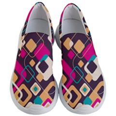Colorful Abstract Background, Geometric Background Women s Lightweight Slip Ons by nateshop