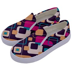 Colorful Abstract Background, Geometric Background Kids  Canvas Slip Ons by nateshop