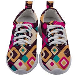 Colorful Abstract Background, Geometric Background Kids Athletic Shoes by nateshop