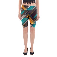 Material Design, Lines, Retro Abstract Art, Geometry Yoga Cropped Leggings by nateshop