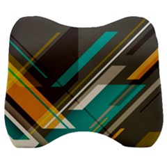 Material Design, Lines, Retro Abstract Art, Geometry Velour Head Support Cushion by nateshop