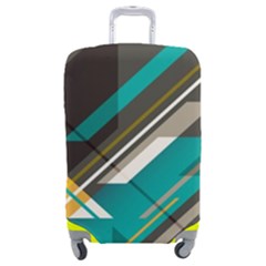 Material Design, Lines, Retro Abstract Art, Geometry Luggage Cover (medium) by nateshop