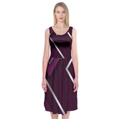 Purple Abstract Background, Luxury Purple Background Midi Sleeveless Dress