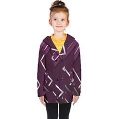 Purple Abstract Background, Luxury Purple Background Kids  Double Breasted Button Coat