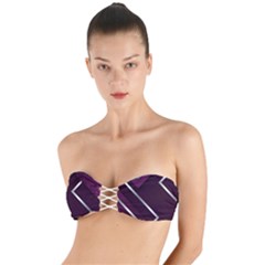 Purple Abstract Background, Luxury Purple Background Twist Bandeau Bikini Top by nateshop