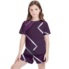 Purple Abstract Background, Luxury Purple Background Kids  T-shirt And Sports Shorts Set by nateshop