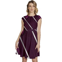 Purple Abstract Background, Luxury Purple Background Cap Sleeve High Waist Dress by nateshop