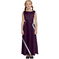 Purple Abstract Background, Luxury Purple Background Kids  Satin Sleeveless Maxi Dress by nateshop