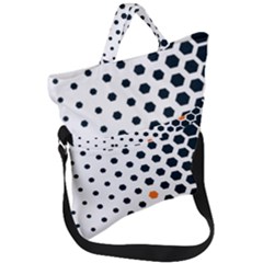 Honeycomb Hexagon Pattern Abstract Fold Over Handle Tote Bag by Grandong