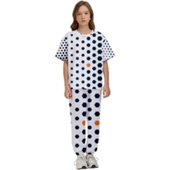 Honeycomb Hexagon Pattern Abstract Kids  T-shirt And Pants Sports Set by Grandong