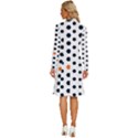 Honeycomb Hexagon Pattern Abstract Long Sleeve Shirt Collar A-Line Dress View4