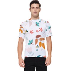 Flowers Leaves Background Floral Men s Short Sleeve Rash Guard