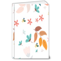 Flowers Leaves Background Floral 8  X 10  Hardcover Notebook by Grandong