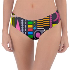 Pattern Geometric Abstract Colorful Arrows Lines Circles Triangles Reversible Classic Bikini Bottoms by Grandong