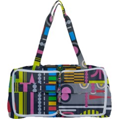 Pattern Geometric Abstract Colorful Arrows Lines Circles Triangles Multi Function Bag by Grandong